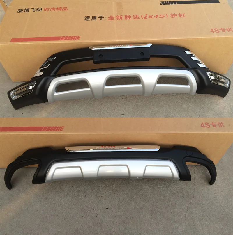 Car Accessories ABS Front+Rear Bumpers Car Bumper Protector Guard Skid Plate fit for 2013-2016 Hyundai Santa Fe IX45 