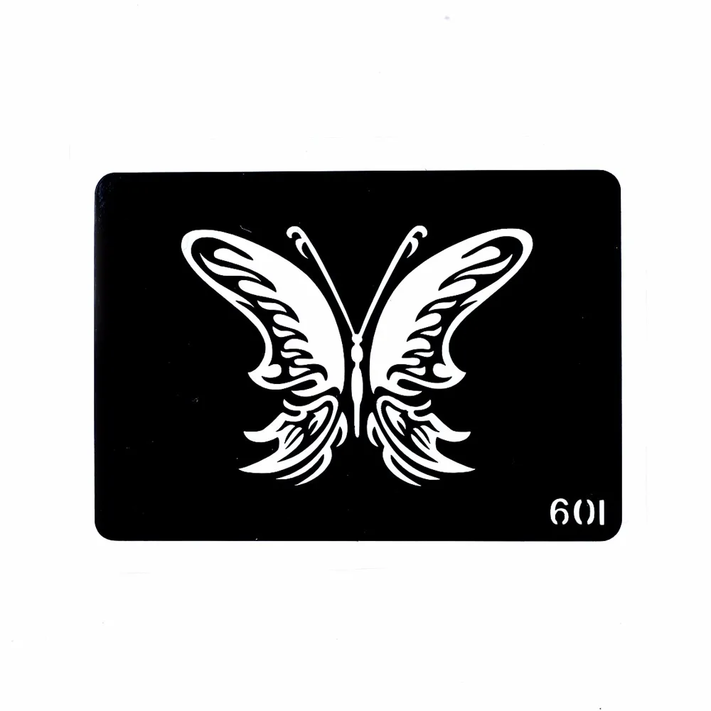 7 Pieces Hollow Butterfly Design Small Henna Tattoo Stencil Women DIY Body Art Airbrush Painting Mehndi Tattoo Stencil Number#02 (7)