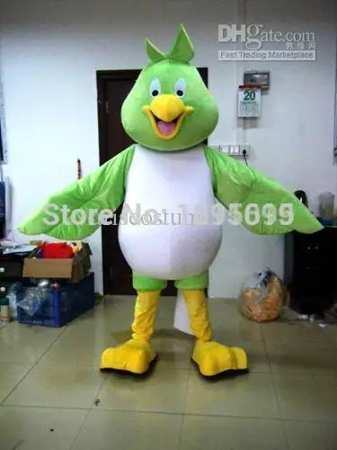 

hot sale lovely green parrot mascot costume cartoon suit carnival costume fancy dress costumes animal mascot party costumes