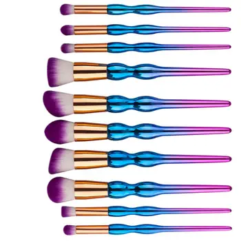 

10Pcs Colorful Cosmetic Foundation Powder Purple Hair Brush Eyeshadow Brush