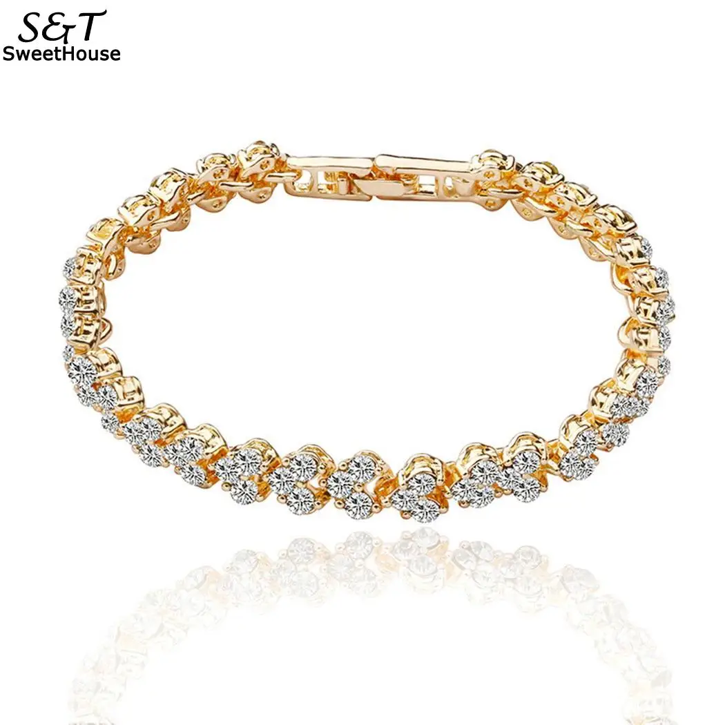 

FANALA 2018 Rhinestone Heart Shape Woman Bangle Bracelet Fashion Full Alloy Rhinestone Bracelet Esposas