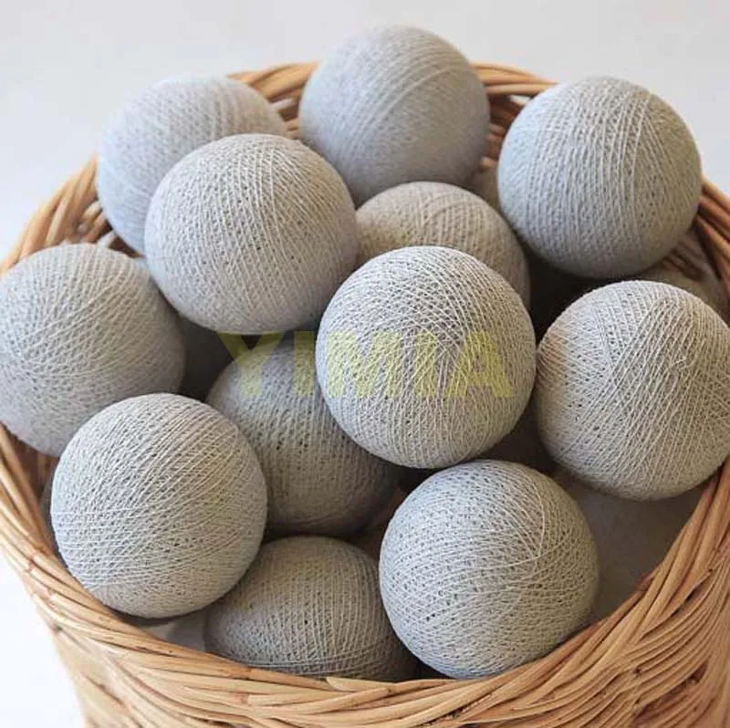 

20/35/lot Cotton Balls LED String Fairy Lights Christmas Holiday Light Garlands AC Battery Powered Home wedding Decoration #120