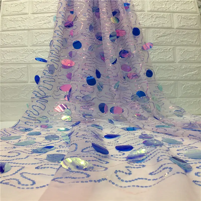 Golden Shining Sequins French Lace Fabrics With Beads 3D Flowers African Tulle Net Fabric For Wedding Party Dress JX2424B-3 | Дом и сад