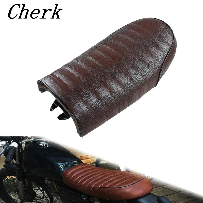 Коричневое крокодиловое винтажное сиденье для кафе Honda CB CL Retro Cafe Racer CB200 CB350 CB400 CB500