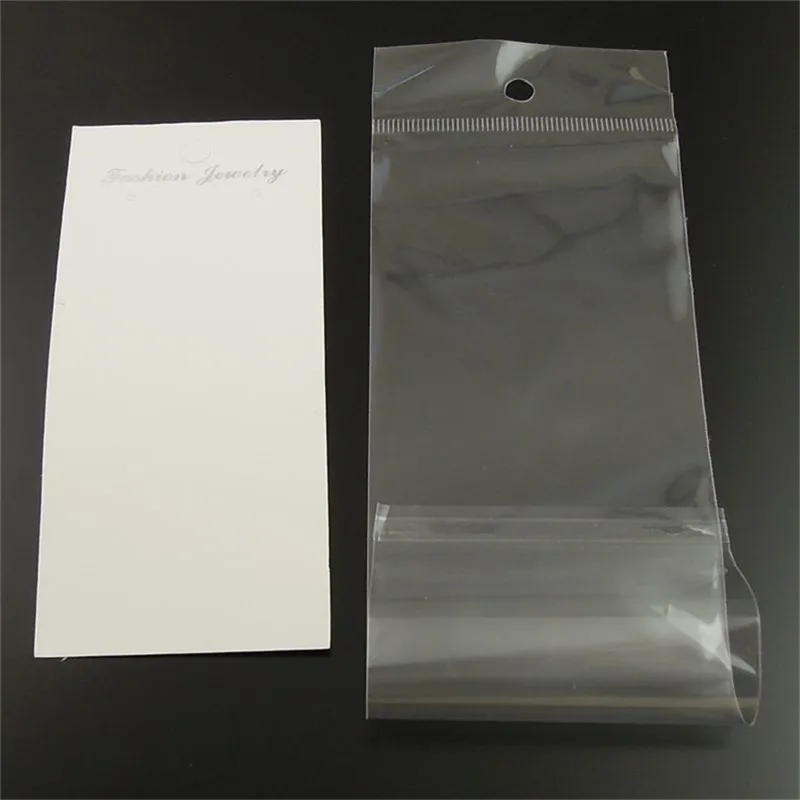 100pcs Paper Earring Card Jewelry Display Card Holder Three Holes White 90x50mm
