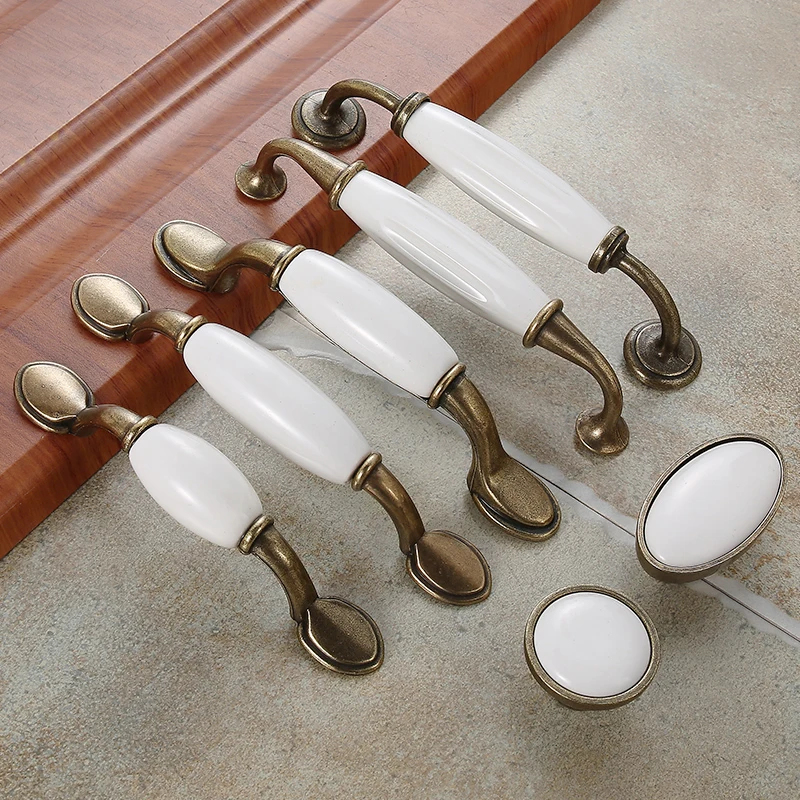 European Antique Furniture White Ceramic Handles Drawer Pulls Kitchen Cabinet Knobs Cupboard Handles Pull European Antique Furniture White Ceramic Handles Drawer Pulls Kitchen Cabinet Knobs Cupboard Handles Pull