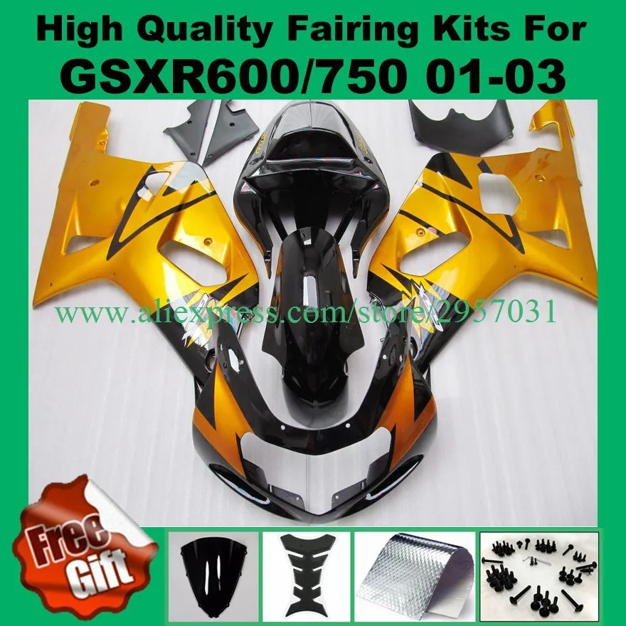 Инъекции обтекателя комплекты для Suzuki GSXR600 GSXR750 K1 K2 K3 2001 2002 2003 GSXR600/750 01 02 03