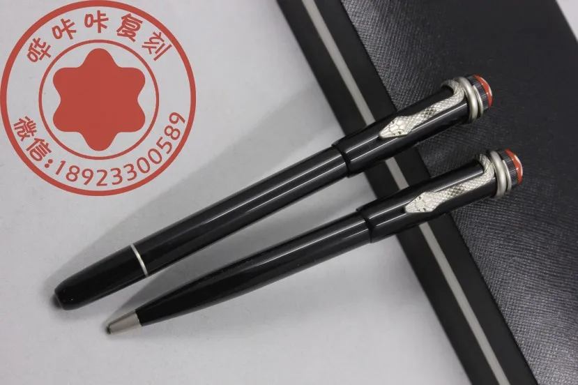 

Wakaka Heritage Collection Rouge et Noir Special Edition MatteSilver Clip Roller Pen Ballpoint Pen 114725