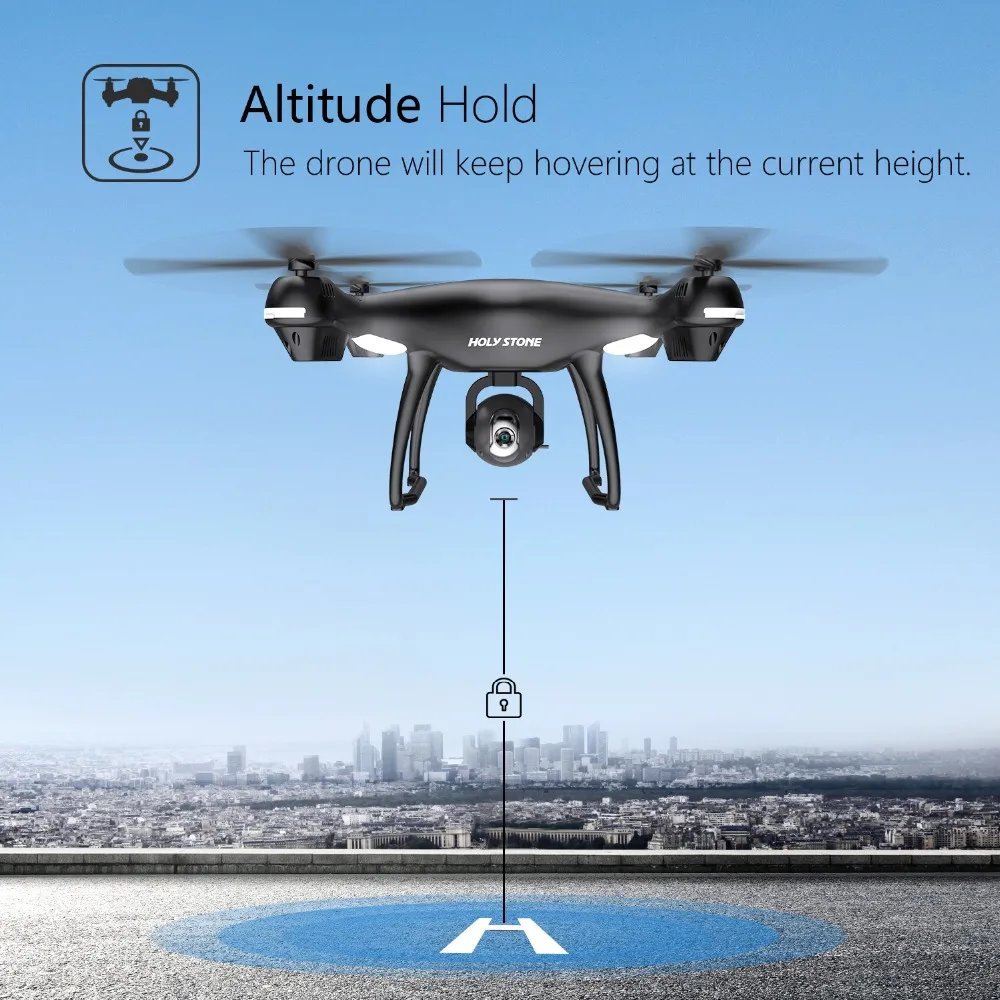 [EU USA Stock] Holy Stone HS100 GPS FPV RC Drone Wide Angle 720P 1080P Wifi Camera FPV Long Fly 7.4V 2500mA battery APP Control