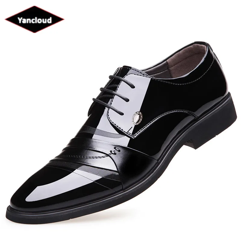 Новинка Весна 2021 мужские туфли на шнуровке с острым носком дышащие деловые