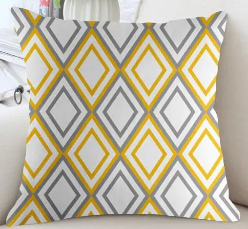 2 стороны печать простая наволочка с геометрическим рисунком желтый серый Полосатый треугольник волна подушка с геометрическим рисунком современный стиль для домашнего декора - Цвет: 5