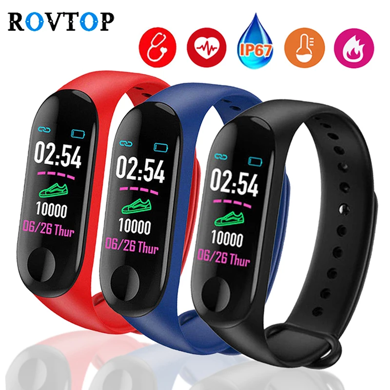 Смарт браслет Rovtop M3 Plus водонепроницаемый фитнес трекер с пульсометром и