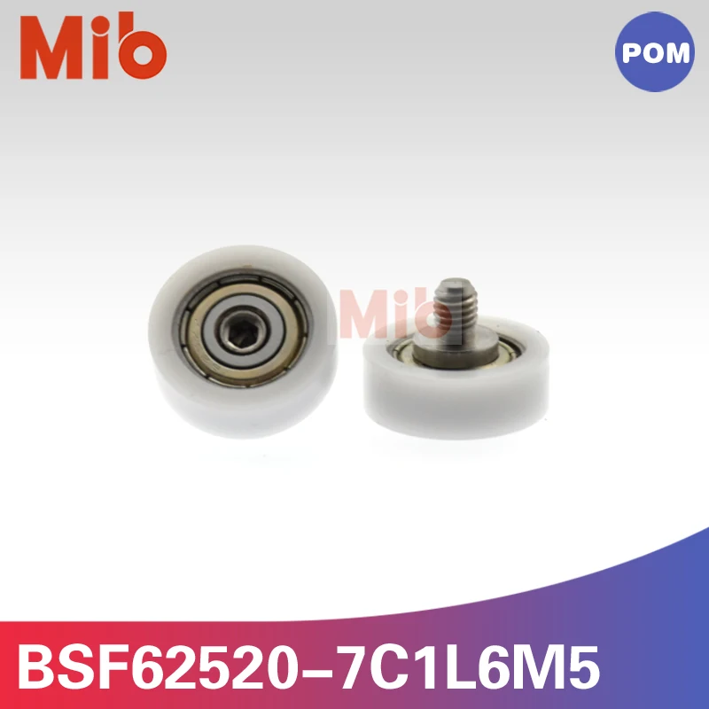 10PCS/lot Stainless Steel M5 thread plastic flat type out diameter 20mm ball bearing wheel shaft screw roller BSF62520-7C1L6M5 |