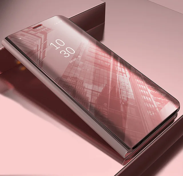 Умный зеркальный флип-чехол для телефона Samsung Galaxy A3 A5 A7 J3 J5 J7 для J4 J6 Plus J2 A9 Star Lite Pro Prime Note 3 4 5 - Цвет: Rose Gold