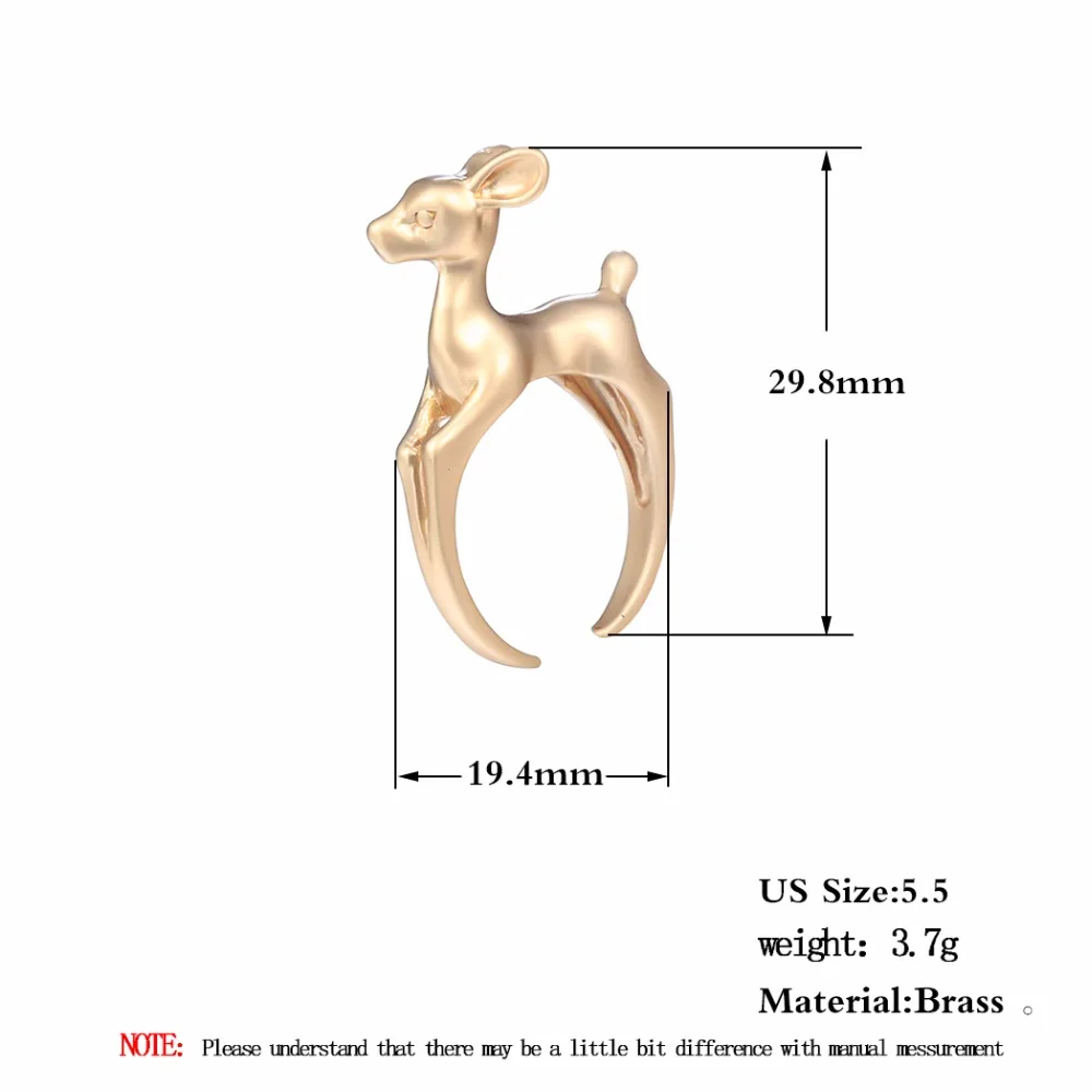 Cxwind регулируемое кольцо с оленем Бэмби, кольцо с оленем, ювелирное изделие, модные кольца на кастет для женщин, подарок, Bague Femme