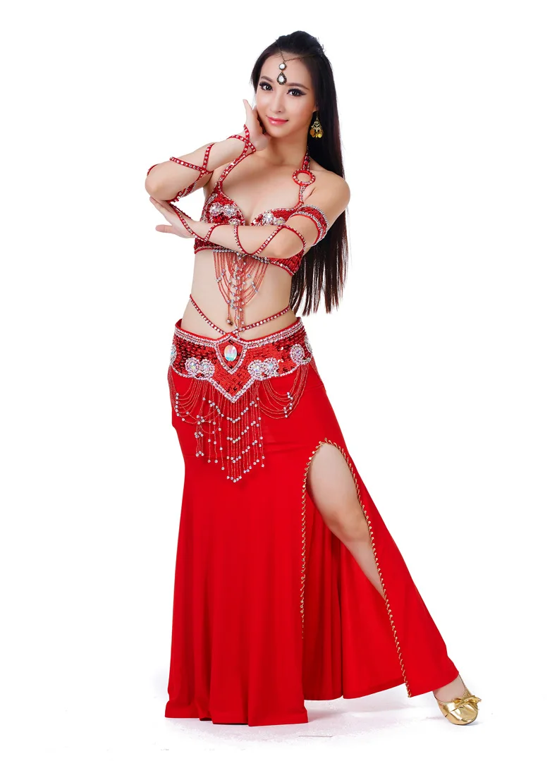 grânulo bra & belt & saia feminino roupas dança oriental