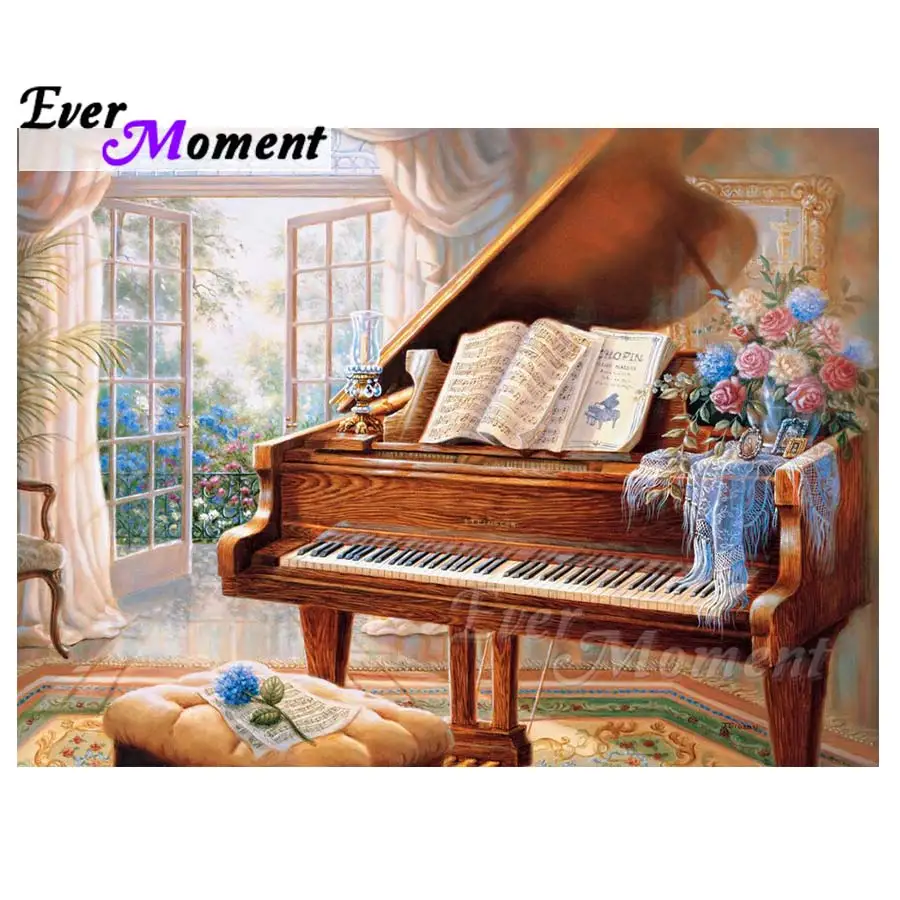 

Ever Moment Piano Family Diamond Painting Full Square Drill Picture Of Rhinestones Mosaic Cross Stitch Home Decor S2F1544
