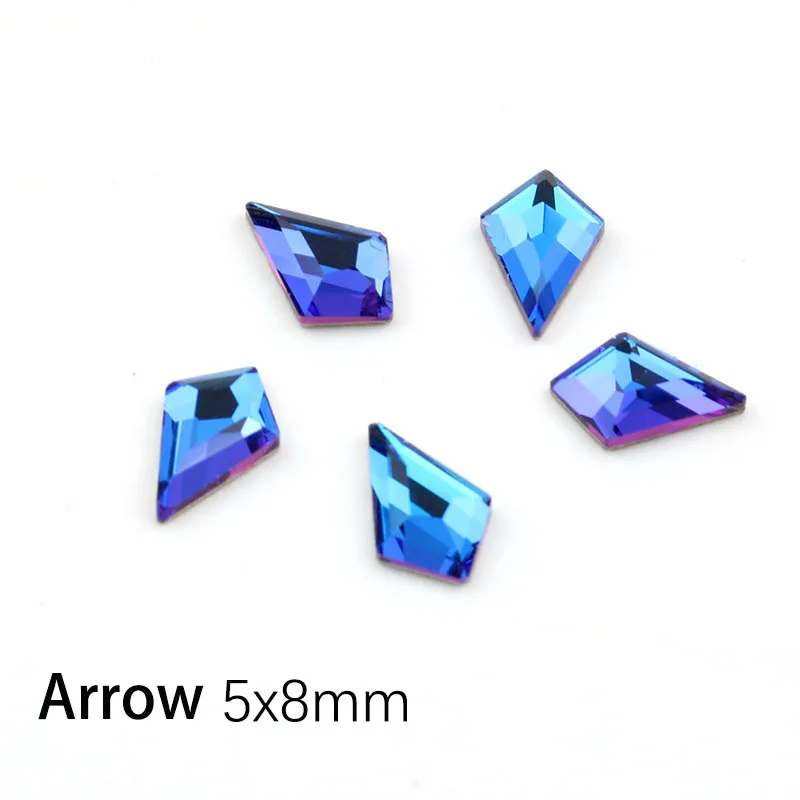 Горячая Распродажа пламя синий дизайн ногтей Стразы 31 стилей Необычные хрустальные камни 30/100 шт для 3D нейл-арта украшения - Цвет: Arrow 5X8mm