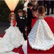 Платья для девочек с цветочным узором ручной работы, без бретелек, без рукавов, длина до пола, Длинные Платья с цветочным рисунком для девочек на свадьбу