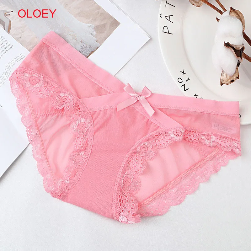 

OLOEY Women Lace Sexy Panties Luxury Seamless Solid Underwear Low Waist Woman Briefs Female Slim Breathable Female Underpants