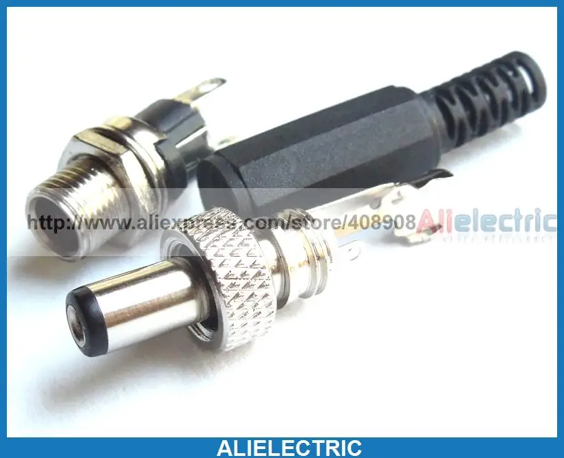 

40 Set Copper Lockable 5.5mm x 2.1mm DC Plug Power Socket Female Panel Connector