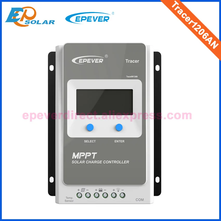 EPever MPPT 40A/30A/20A/10A Солнечный контроллер заряда черный-светильник ЖК-солнечный регулятор для 12 В 24 В свинцово-кислотных литий-ионных батарей - Цвет: Tracer1206AN