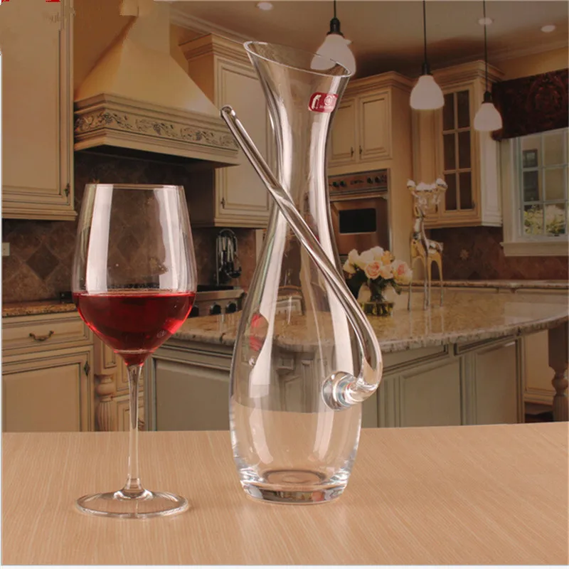Handmade Crystal Red Wine Pourer Glass Decanter Brandy Decant Set Jug