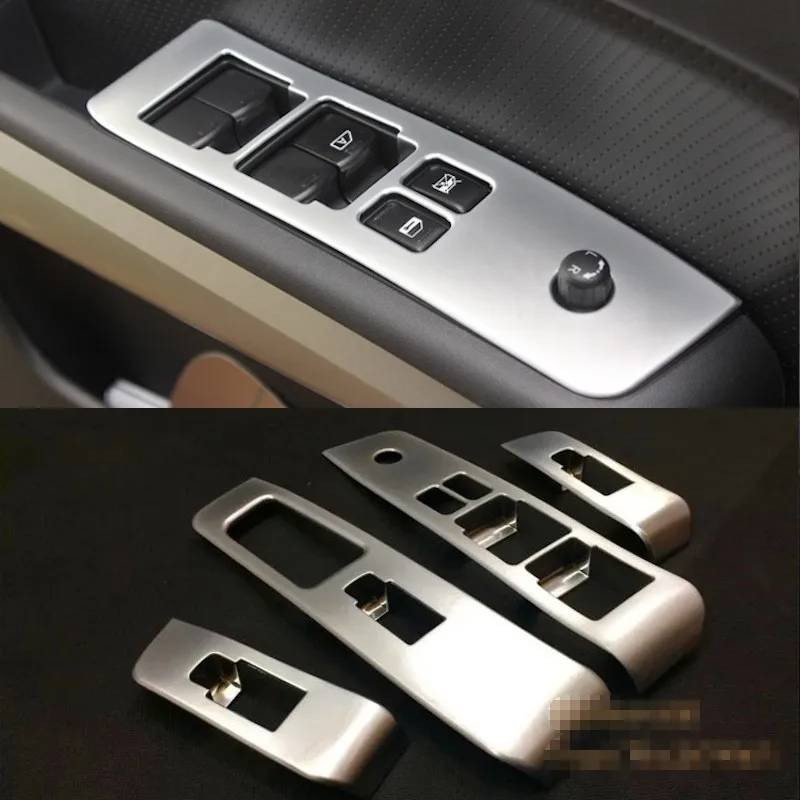 For-Nissan-X-Trail-T31-Glass-Switch-Cover-Trim-Door-Window-Button-Decoration-Panel-ABS-chrome_