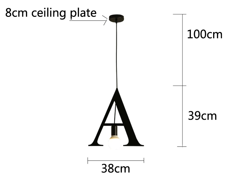 Винтажный простой буквенный подвесной светильник с новыми буквами для дома светильник ing Ретро лампа креативный светильник ing украшение спальни Лофт светильник
