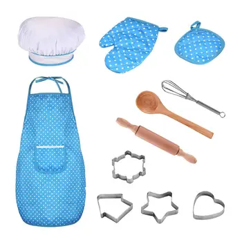 

11pcs Simulation Kitchen Tool Kit Chef Cooking Pretend Play Role Playing Game Educational Toys Birthday Gift for Children Kids