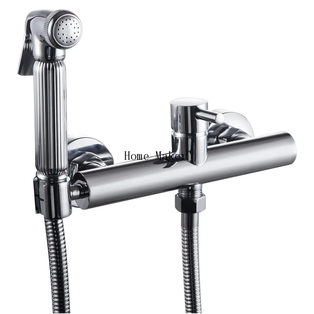 Toilet Bidet Sprayer Faucet Mixing Valve with Hose, Bracket and Brass