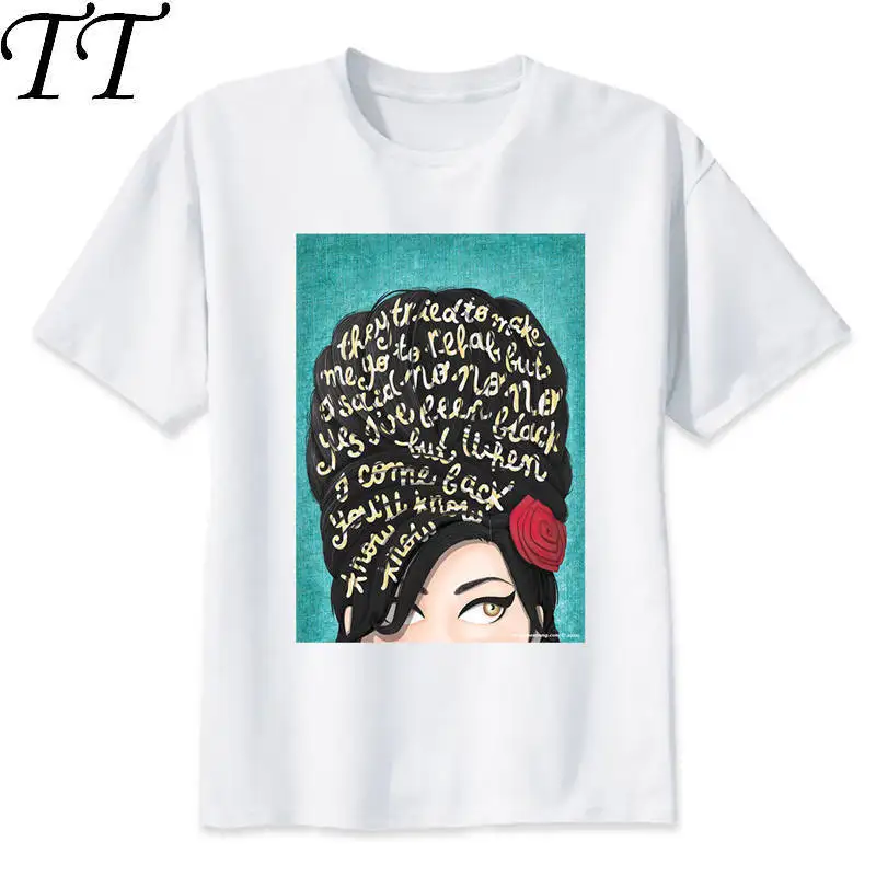 

amy winehouse T-Shirt men 2019 Summer fashion tshirt casual white print t shirt for male comfortable boy top tees M8005