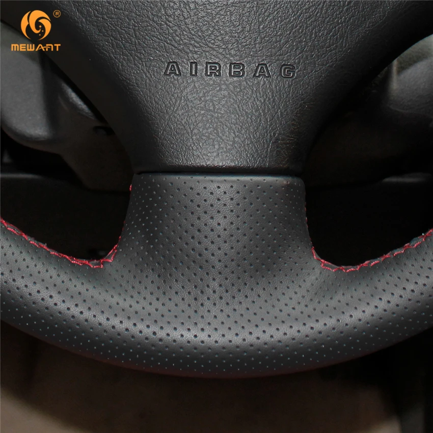 MEWANT черный натуральная кожа автомобиля рулевое колесо Крышка для peugeot 206 2007-2009 peugeot 207 Citroen C2 аксессуары для интерьера