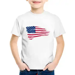 Модные детские футболки с принтом американского патриота и американского флага, детские летние футболки с короткими рукавами, крутые топы