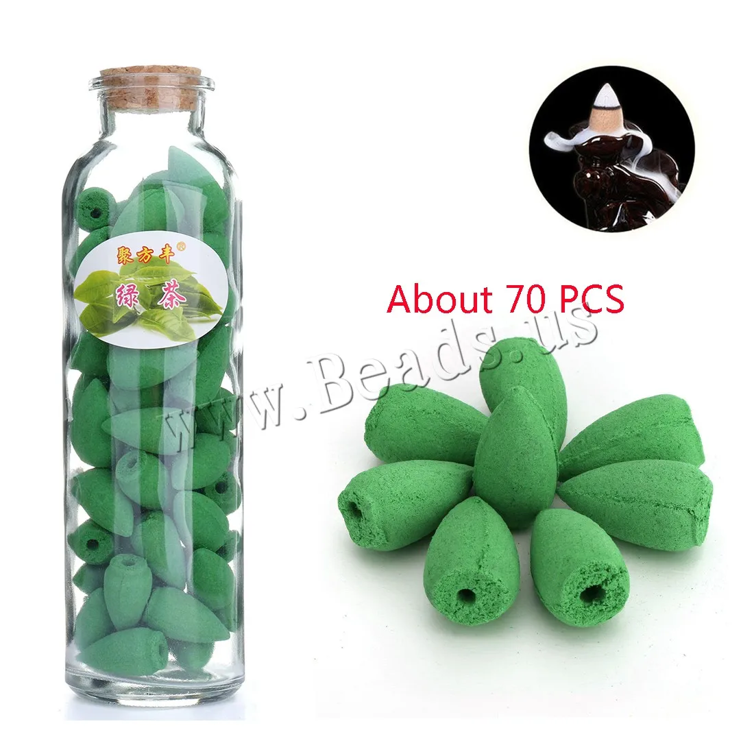 70pcs/Box Incense Cones Incense Holder Pagoda Incense Health Hollow Cones Handmade Joss Sticks Tibetan Sandalwood Spice Tray