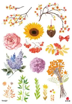 

Temporary Tatoo Fake Tattoo Sticker Flower Rose Lavender Tattoos Stickers Tatouage Waterproof Flash Tatto For Men Women Girl