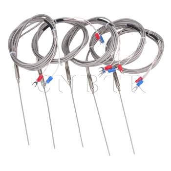 

CNBTR Accurate 1.5 x 100mm K Type Thermocouple Exhaust Gas Probe High Temperature Sensor 2 Meter Cable Pack of 5