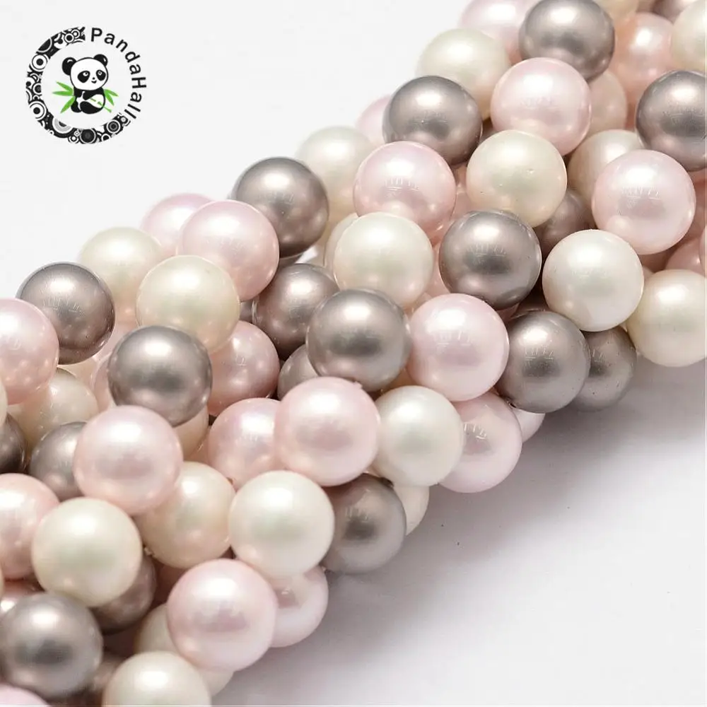 8 мм круглые жемчужные бусины для браслетов, сережек, ожерелья, для изготовления класса А, красочное отверстие: 1 мм; около 54 шт/прядь, 16" - Цвет: Colorful