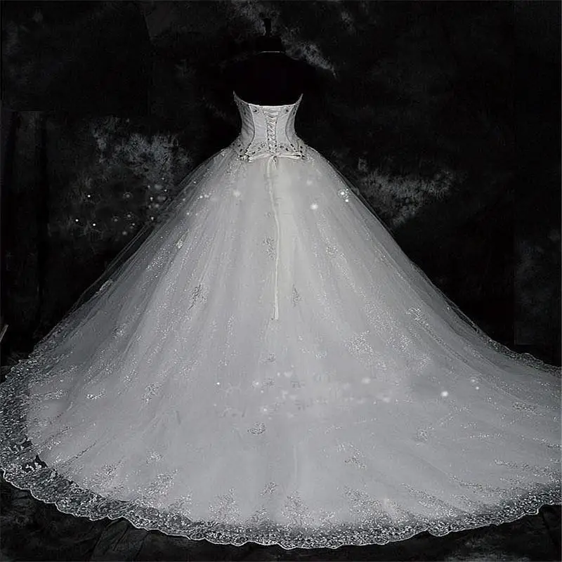 Robe De Mariage/Новое поступление кружевное винтажное платье со стразами большие