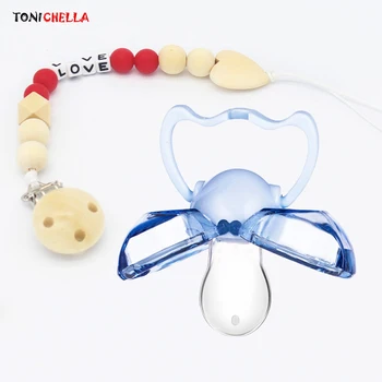 

Toddle Pacifier Baby Chupeta Infant Nipple With Delicate Chain Children Soother Kid Dummy Holder Teether Teething Beads T0569