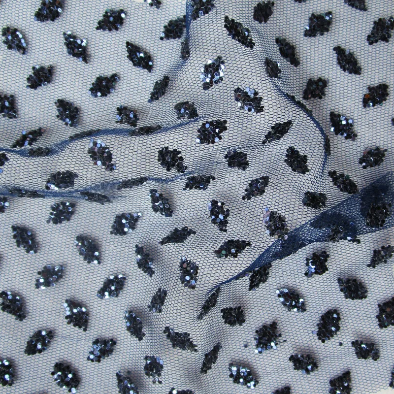 2017 Sequins Evening party dresses Mesh Fabric African Shining Wedding dress Net Fabric Sewing decoration mariage robe de soiree