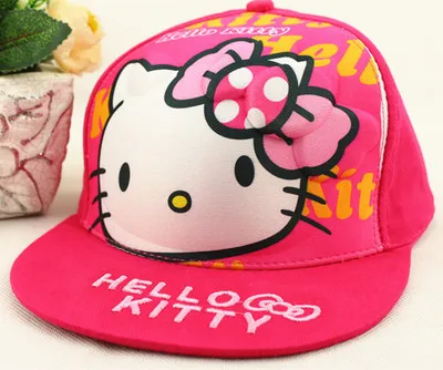 100% хлопок Детские кепки с рисунком Hello Kitty спортивные бейсболки регулируемая