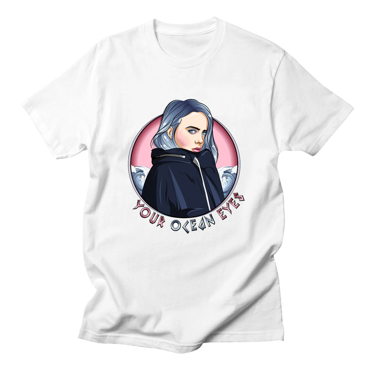 

2019 New Billie Eilish T Shirt Casual Clothes Cotton Harajuku Crewneck Big Size Short Sleeve Custom Funny White T Shirts