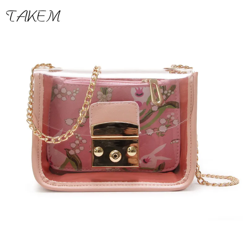 

TAKEM NEW 2018 Transparent Jelly Luxury Handbags Women Bags Design Crossbody Bags for Women Fashion girl Womens' Pouch Handbag