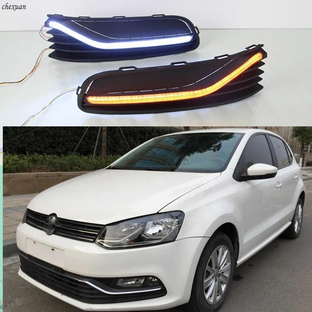 CSCSNL 1 set For VW Volkswagen Polo 2014 2015 2016 LED DRL Daytime