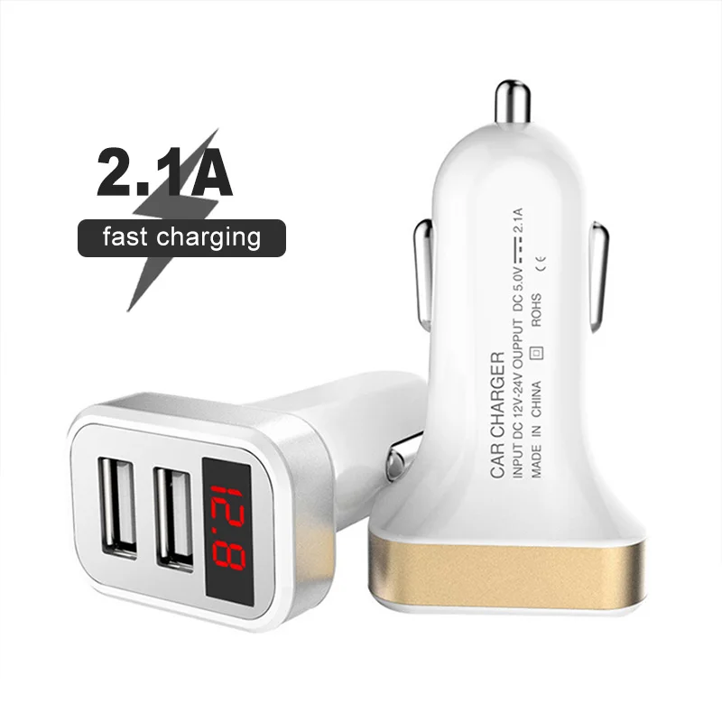 

5V USB Car-Charger with LED Screen Smart Auto for iPhone 7 Samsung Xiaomi Car Mobile Phone chargers Car Charger Adapter Charging