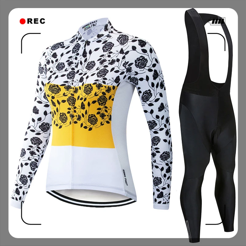 Женский набор для велоспорта с длинными рукавами, быстросохнущая одежда для езды на велосипеде, 3D Подкладка, подушка, спортивные майки, Индивидуальные/оптовые услуги
