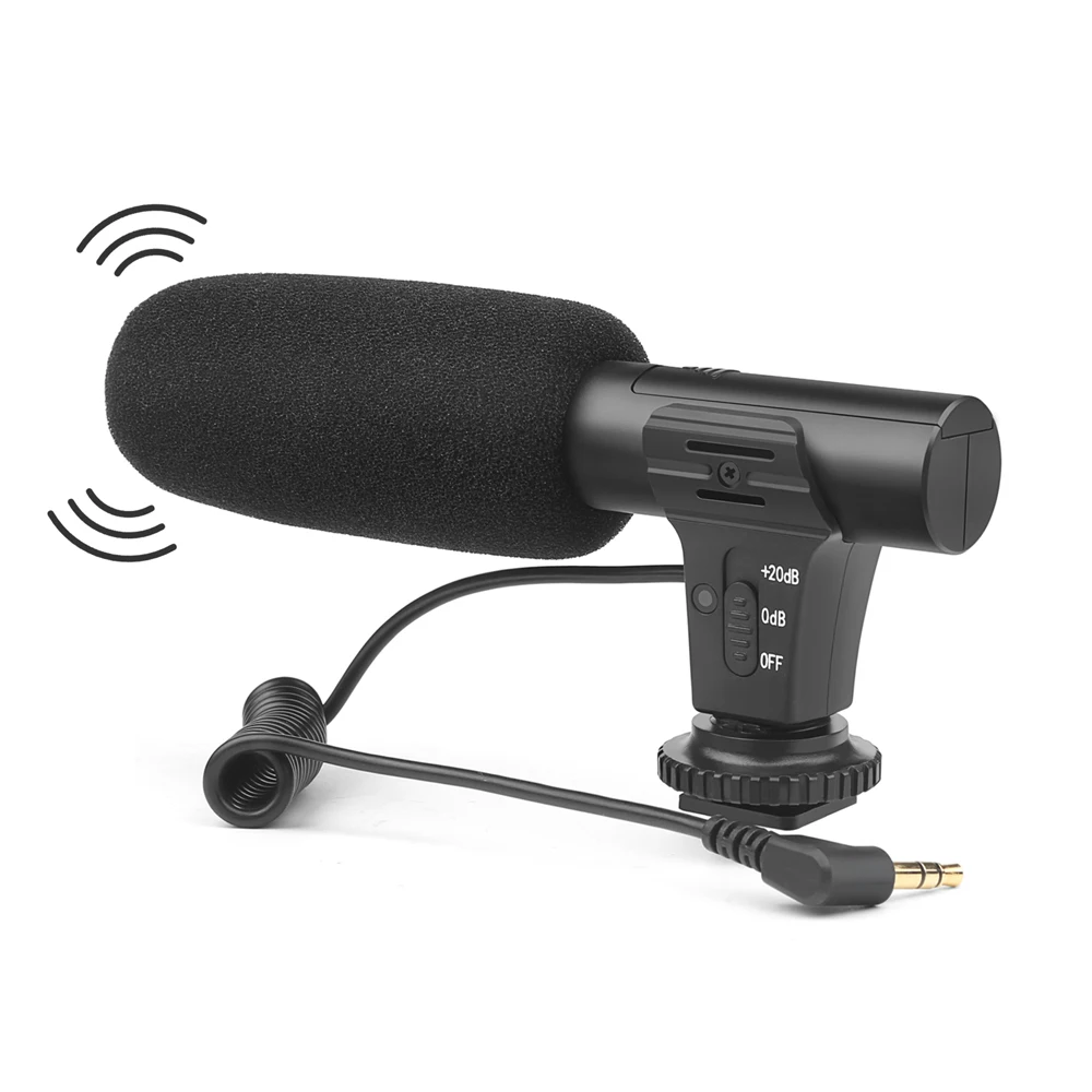 

SHOOT 3.5mm Stereo Camera Microphone VLOG Photography Interview Digital Video Recording Microphone for Nikon Canon DSLR Camera