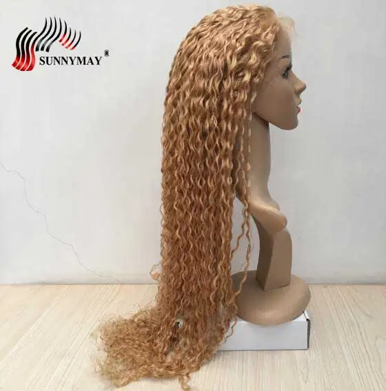 

Sunnymay 27 Color Full Lace Human Hair Wigs Blonde Curly Brazilian Virgin Hair Lace Wigs Pre Plucked Baby Hair