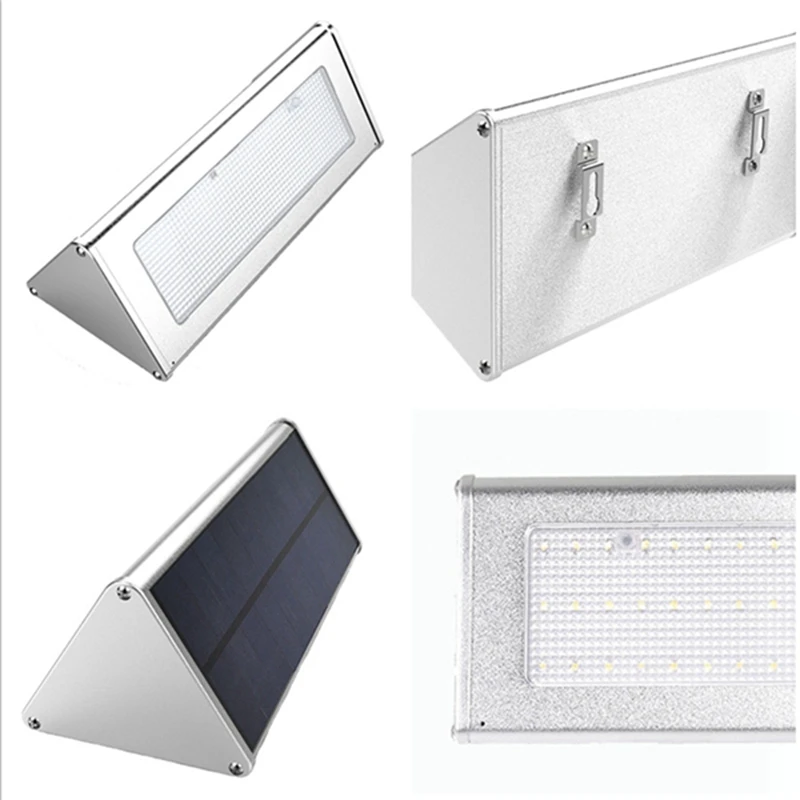 Solar 48 LED Radar Motion Sensor Wall Light Outdoor Waterproof Aluminum Alloy Security Lamp